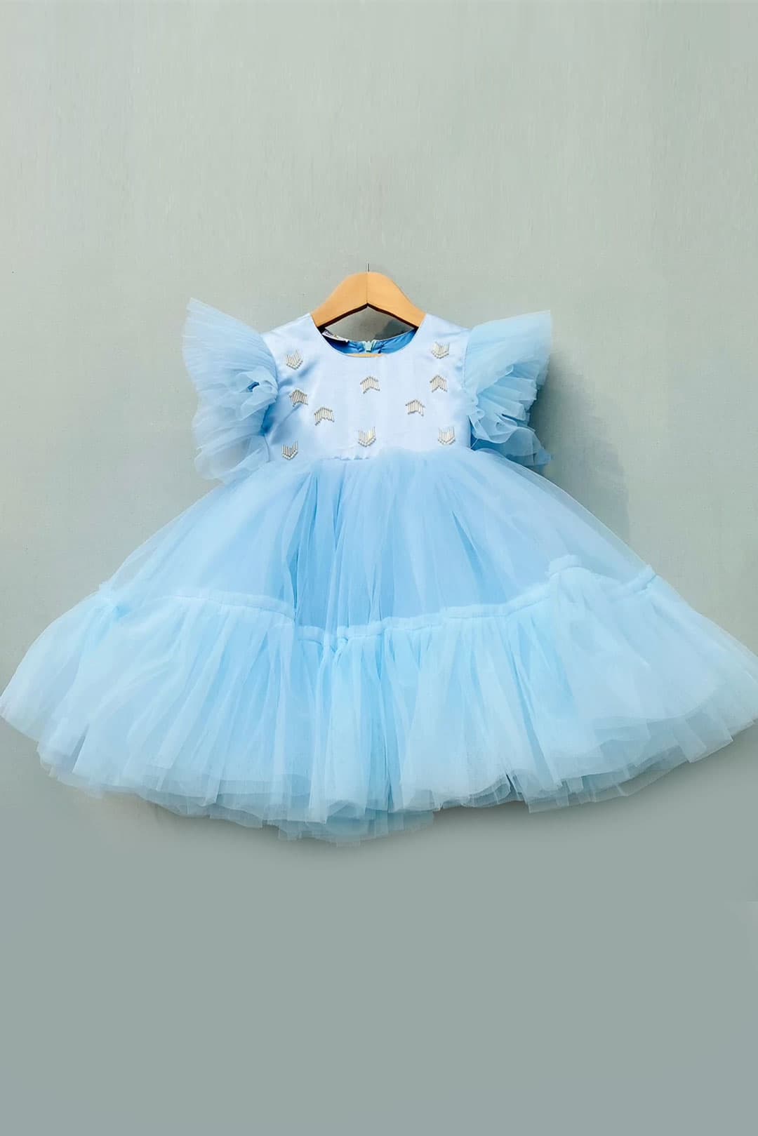 Blue Flared Frock | Casual Party Wear for GirlBlue Flared Frock | Casual Party Wear Dress for Baby Girl