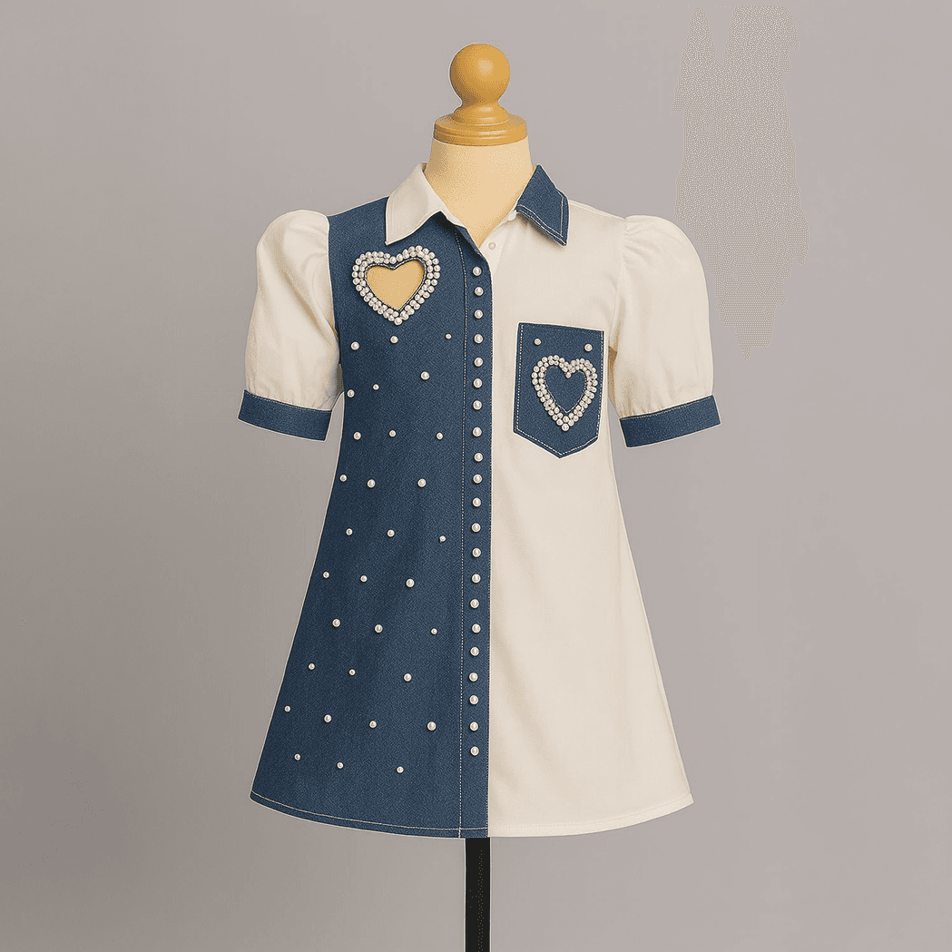 Heart Denim & Giza Dress