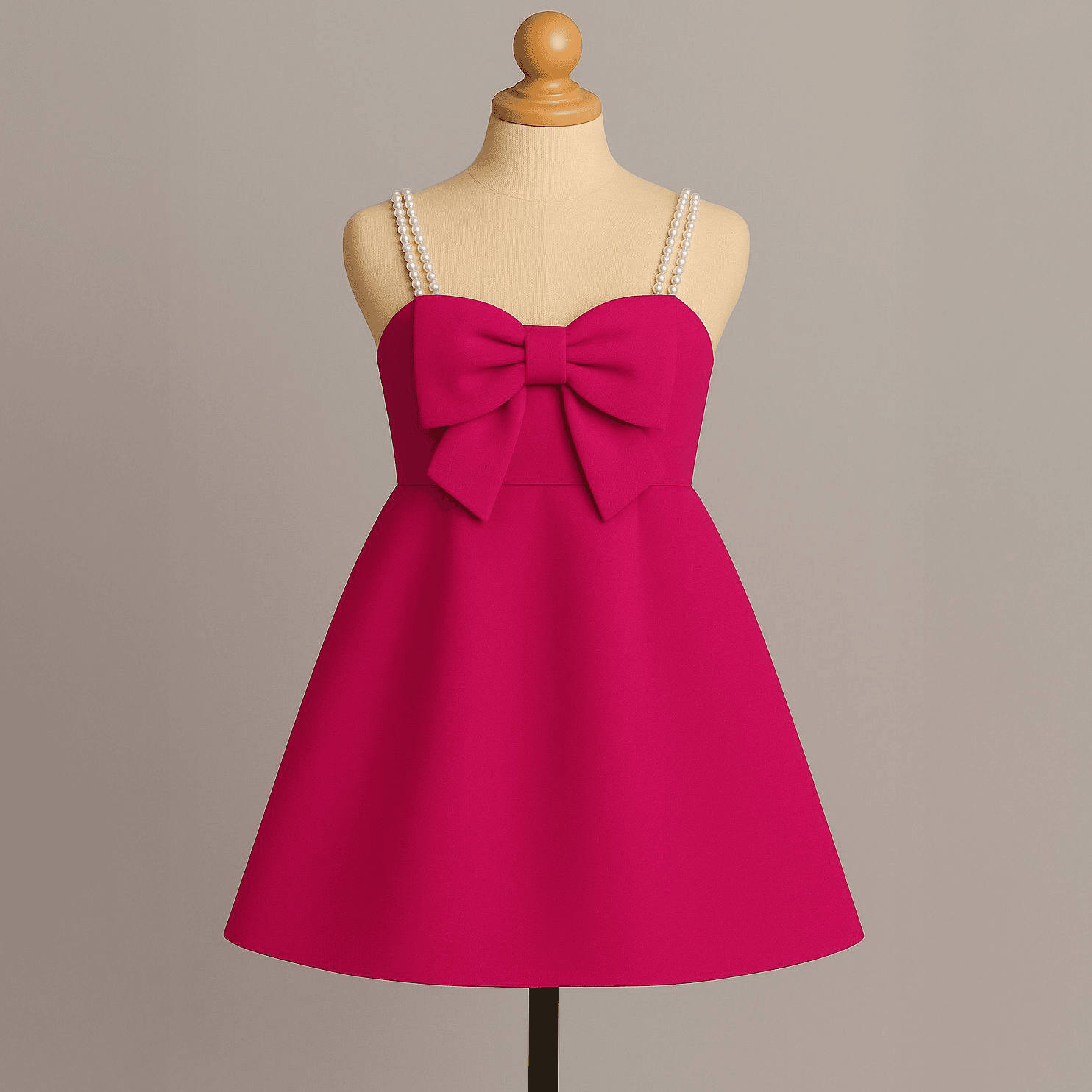 Hot Pink Pearl Strap Dress