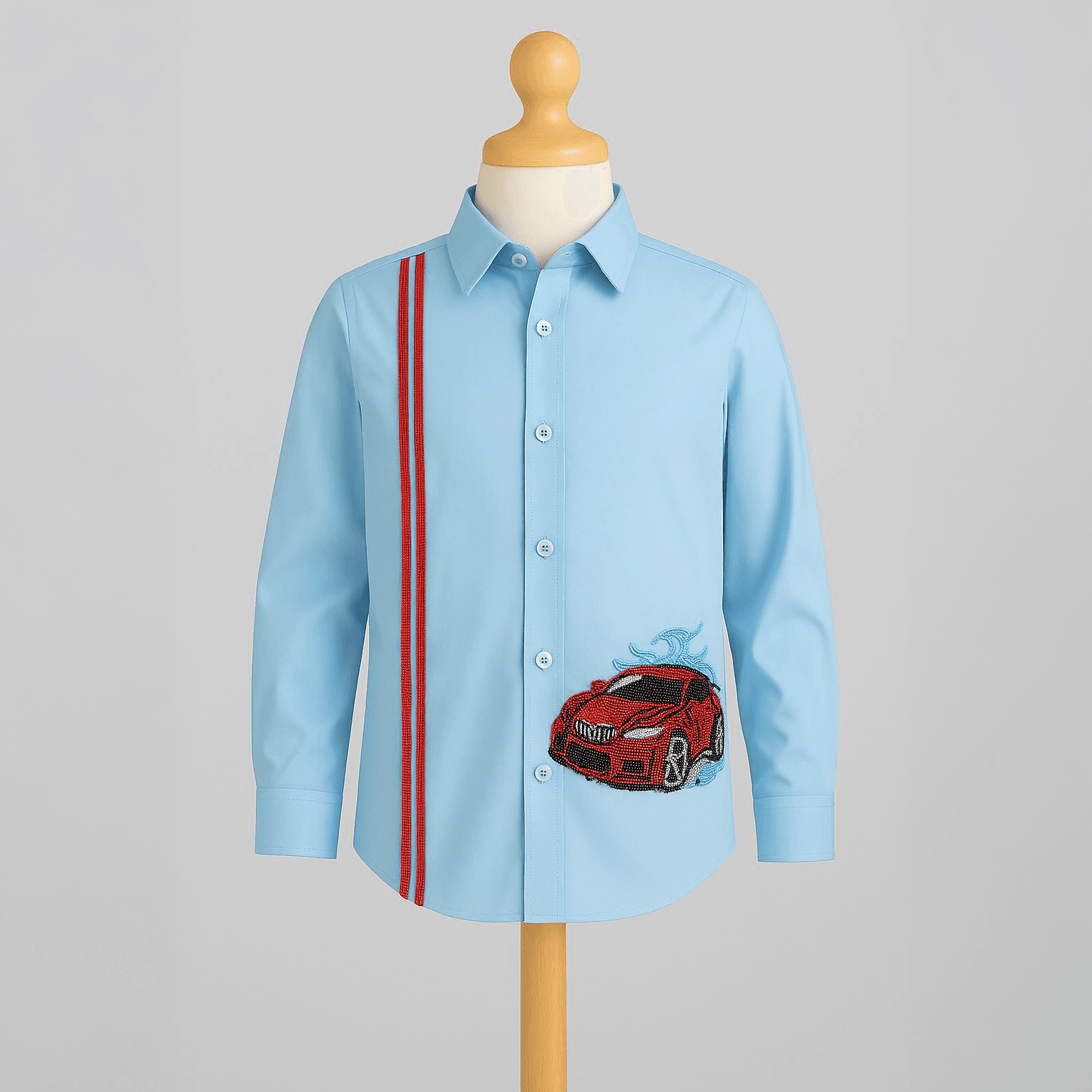 Red Car Shirt (Sky Blue)