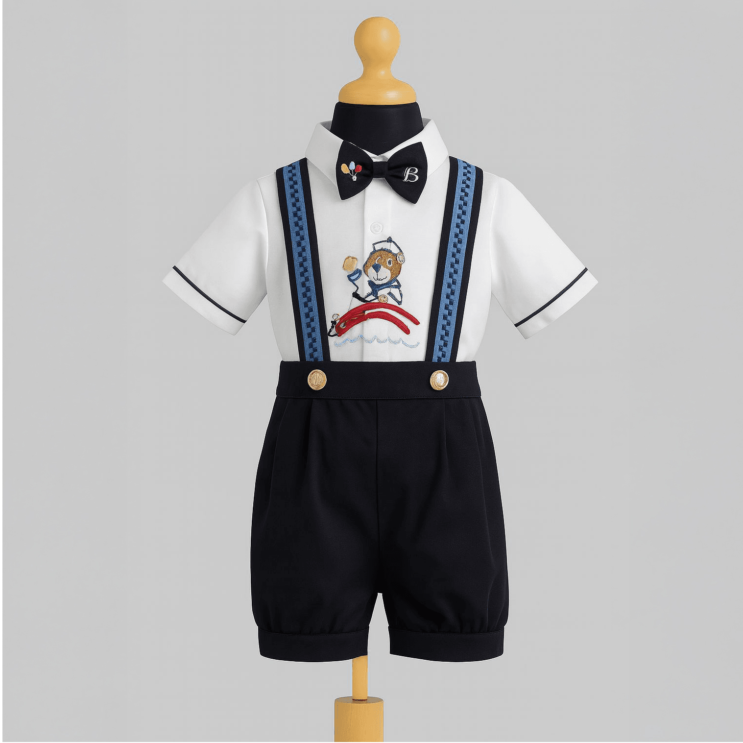 Sailor Bear Dungaree Set (Navy)
