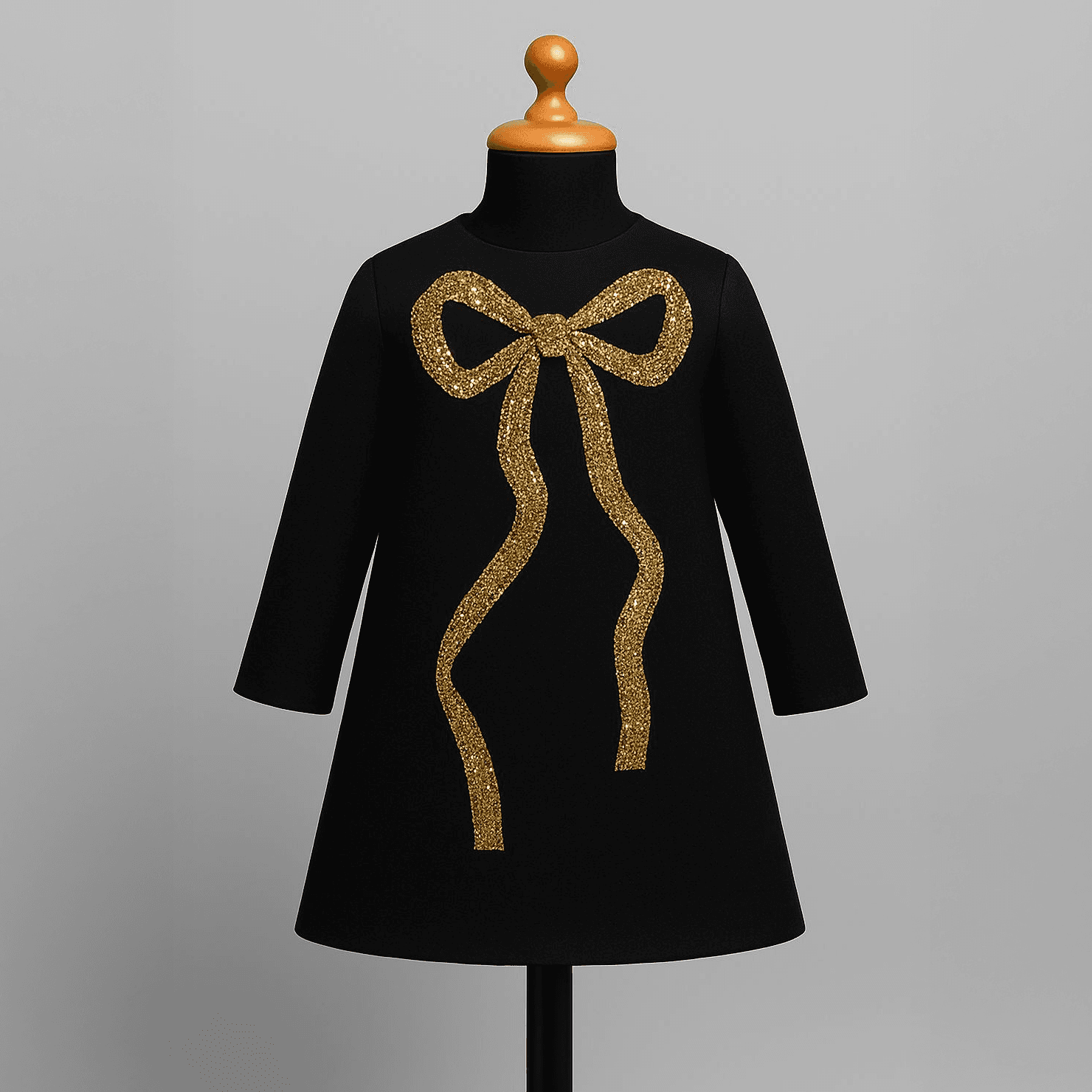 Black Aline with glitter bow