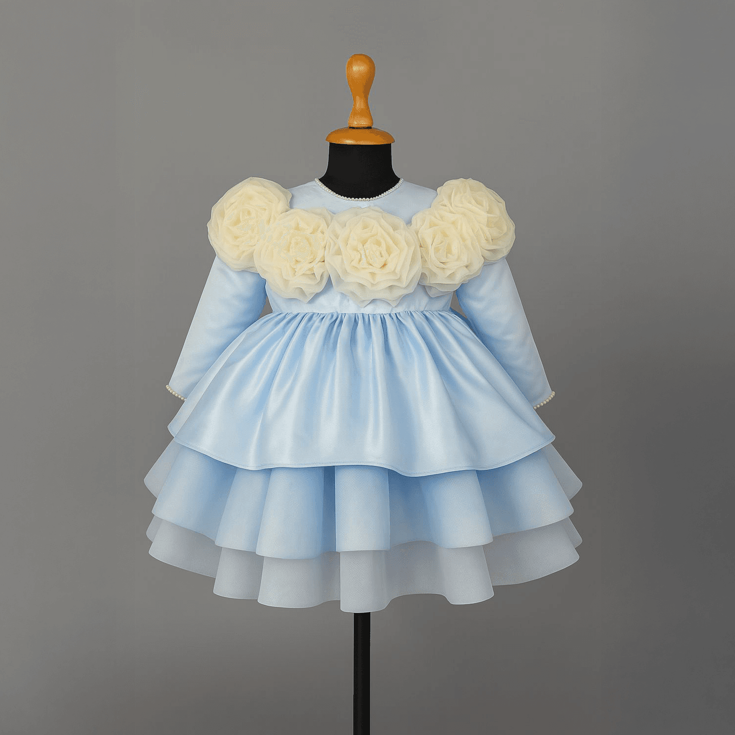 Premium layers Frock With Flower Detailing Body