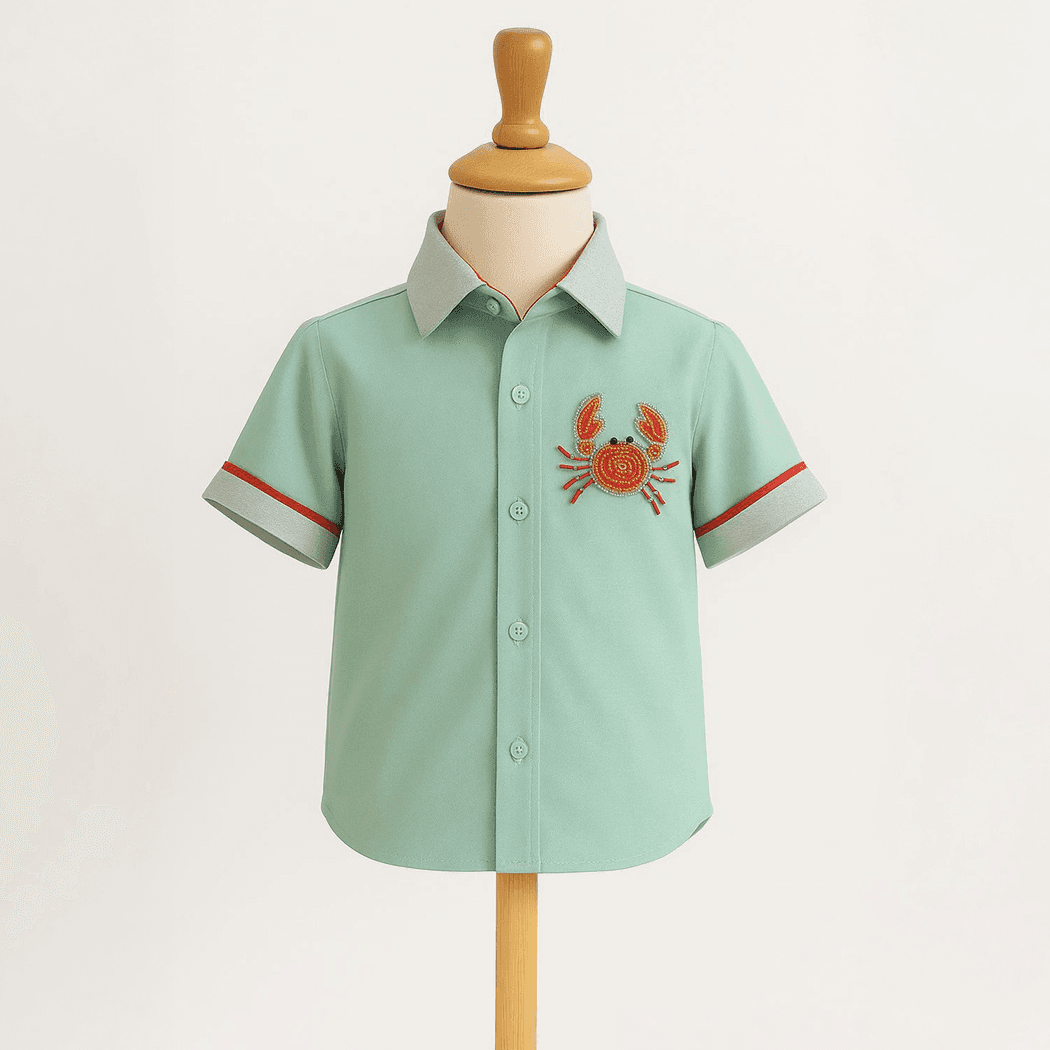 Crab Embroidery shirt
