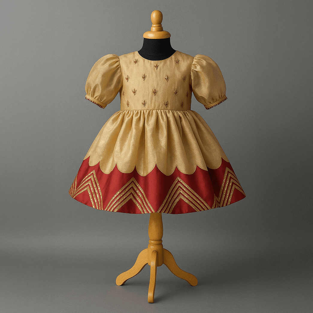 Golden Maroon Festive Frock