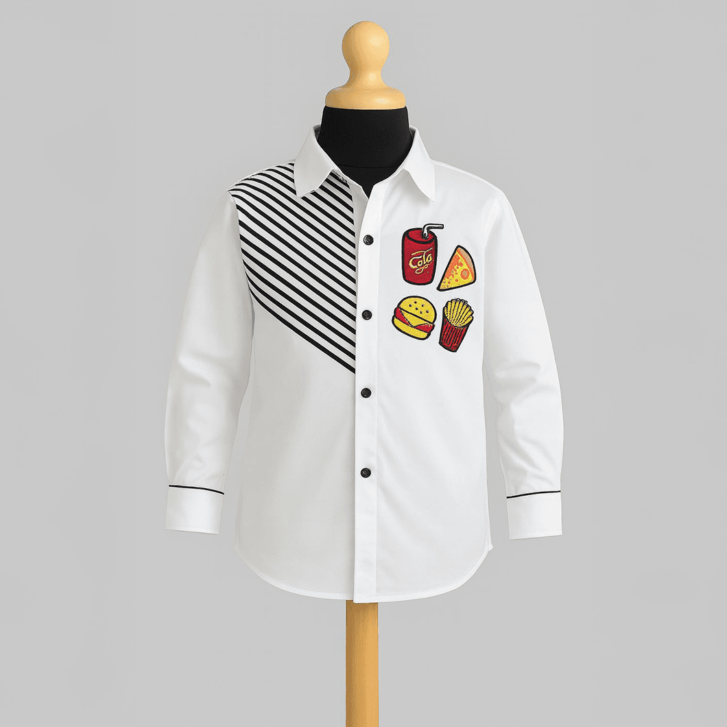 Stripe Detail Shirt (White)