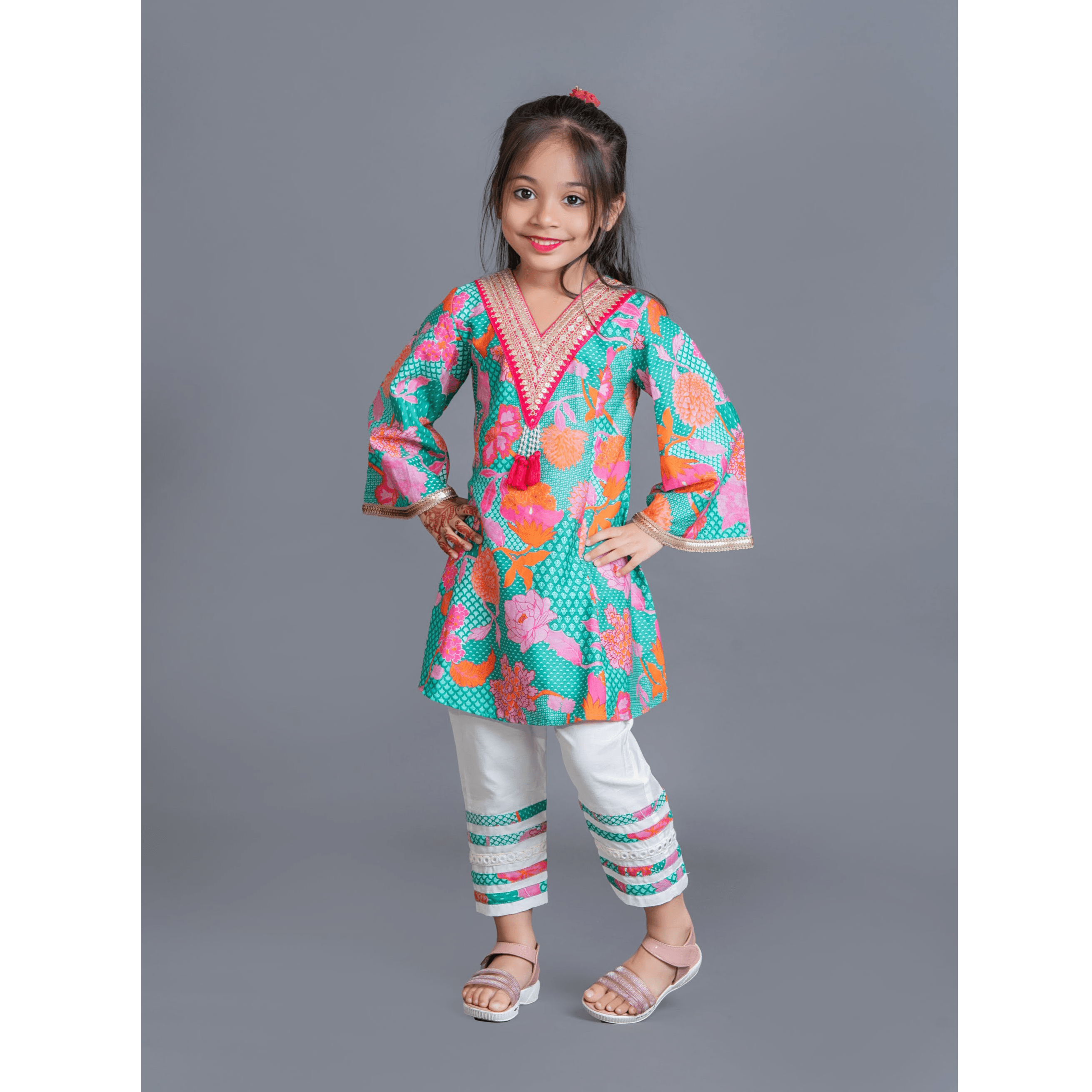 Aqua Garden Kurti Set