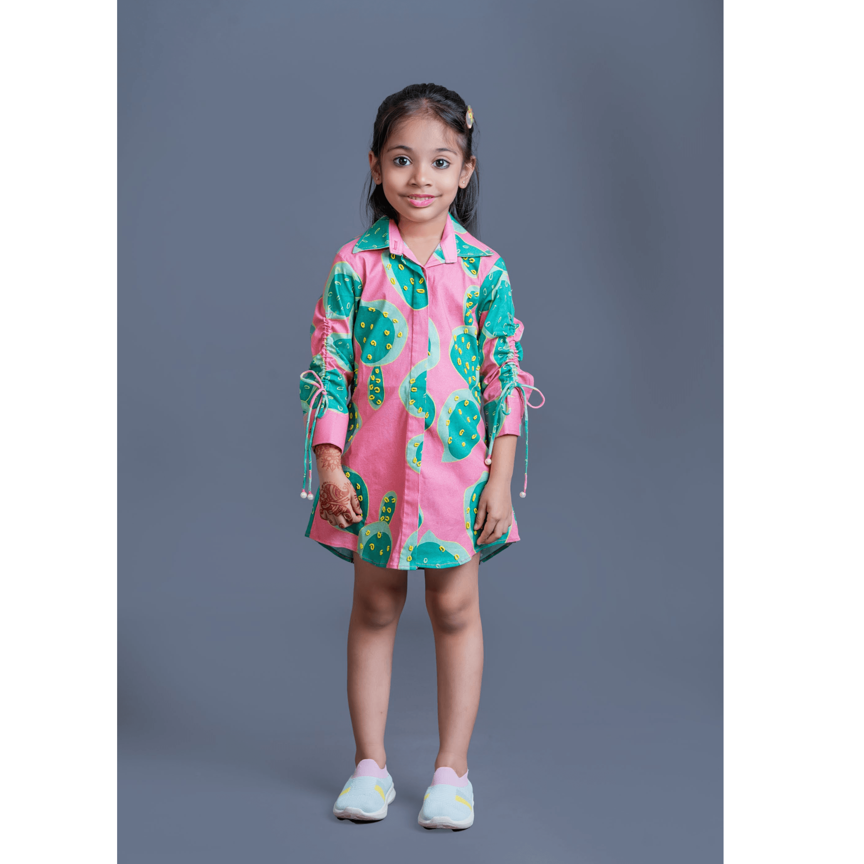 Cactus Print Shirt Dress