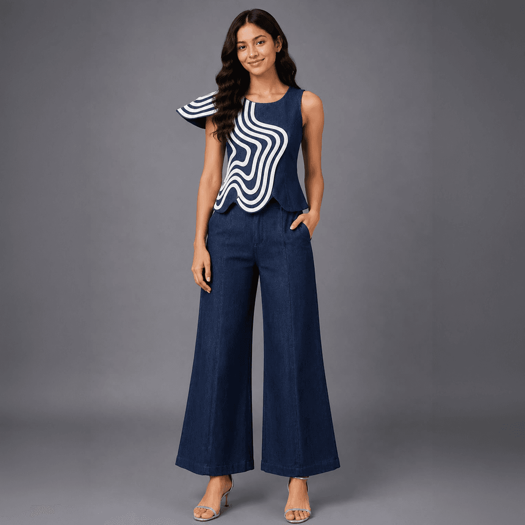 Denim Wave Co-ord Set