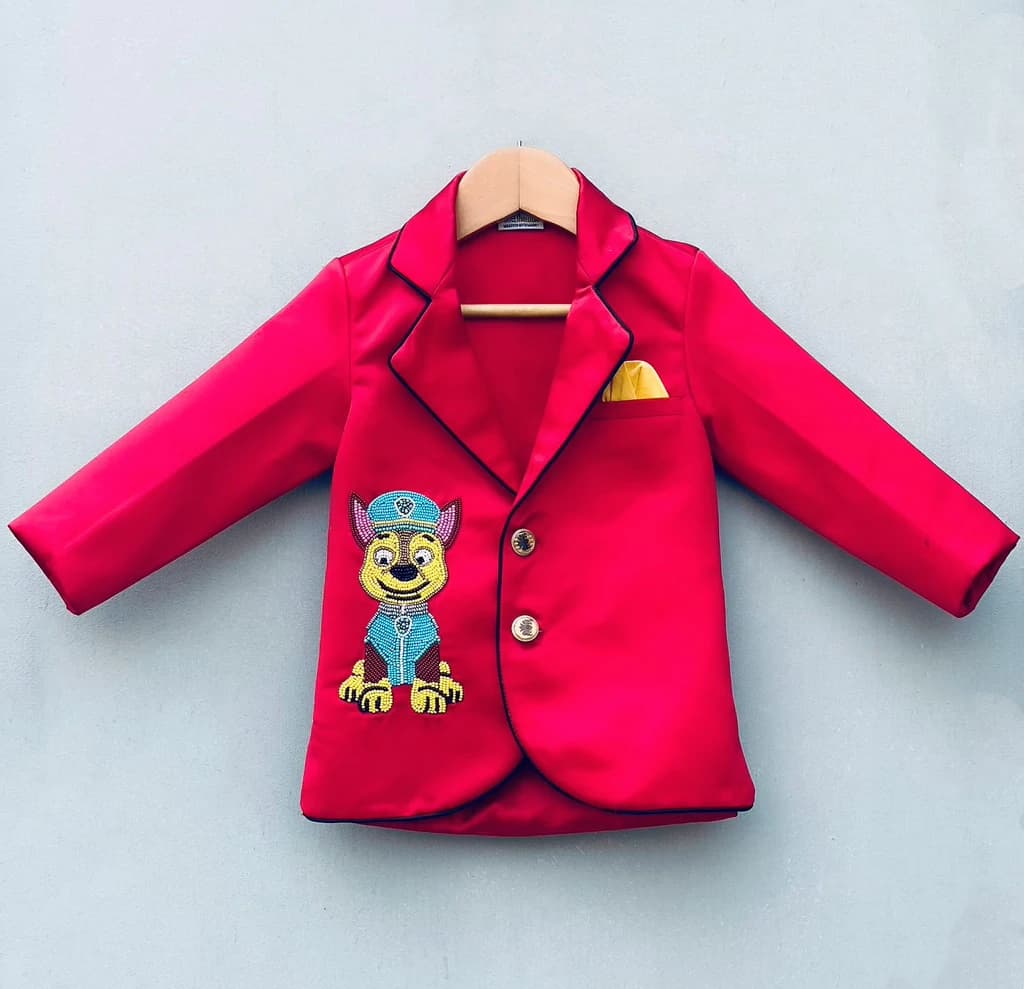 Customized Red Waistcoat | Party Wear Dress for Boys