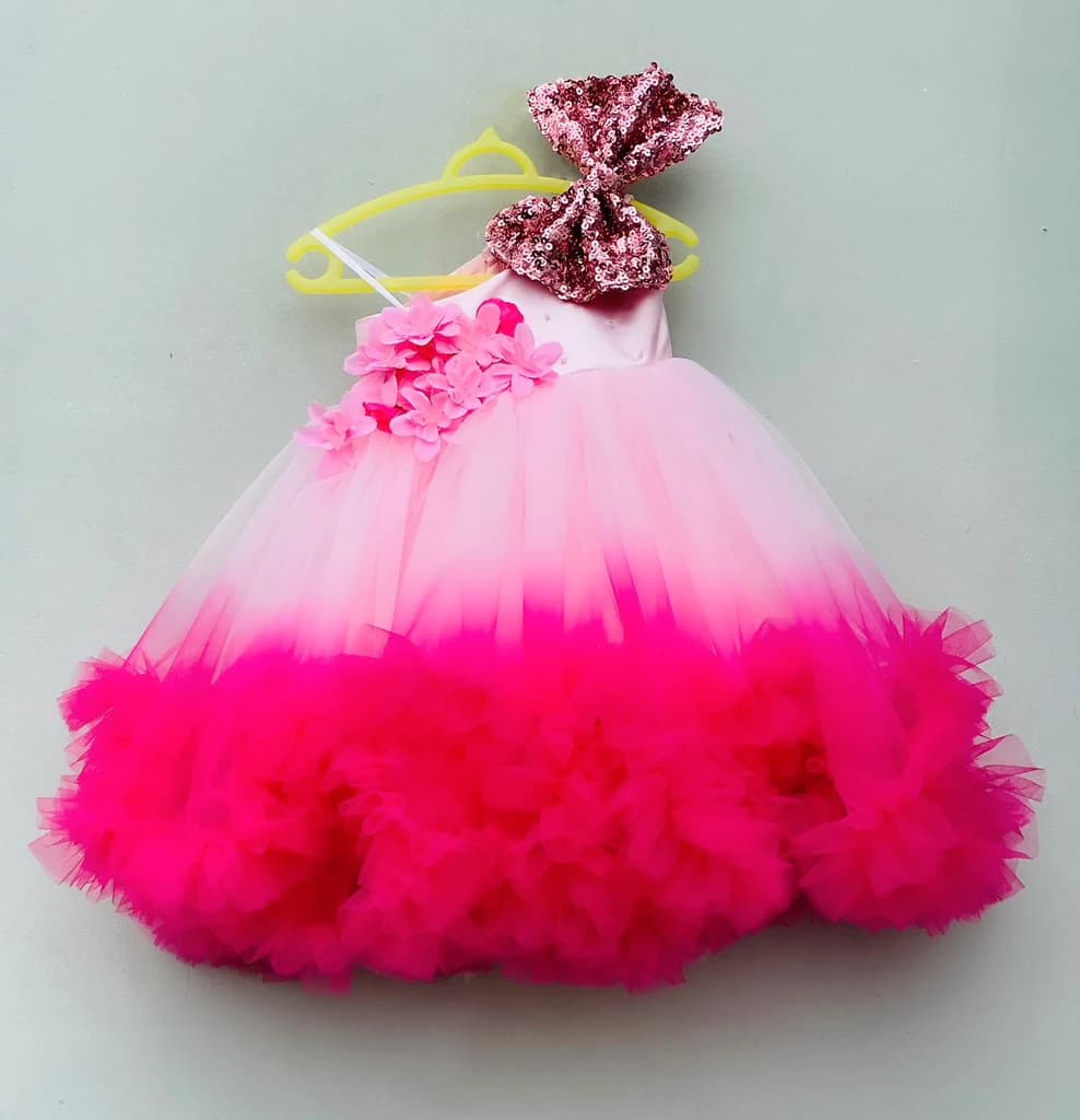 Vibrant One Shoulder Frock | Party Wear Dress for kids
