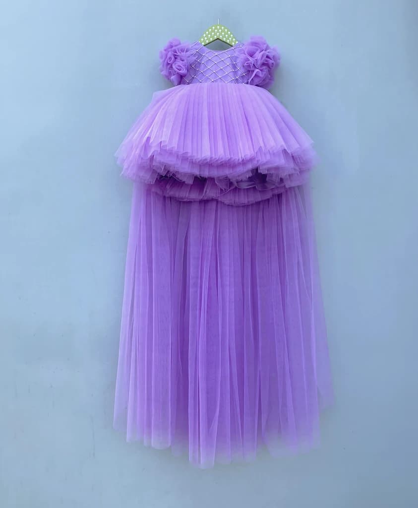 Purple Dress with Detachable Trail | Outfits for Girl