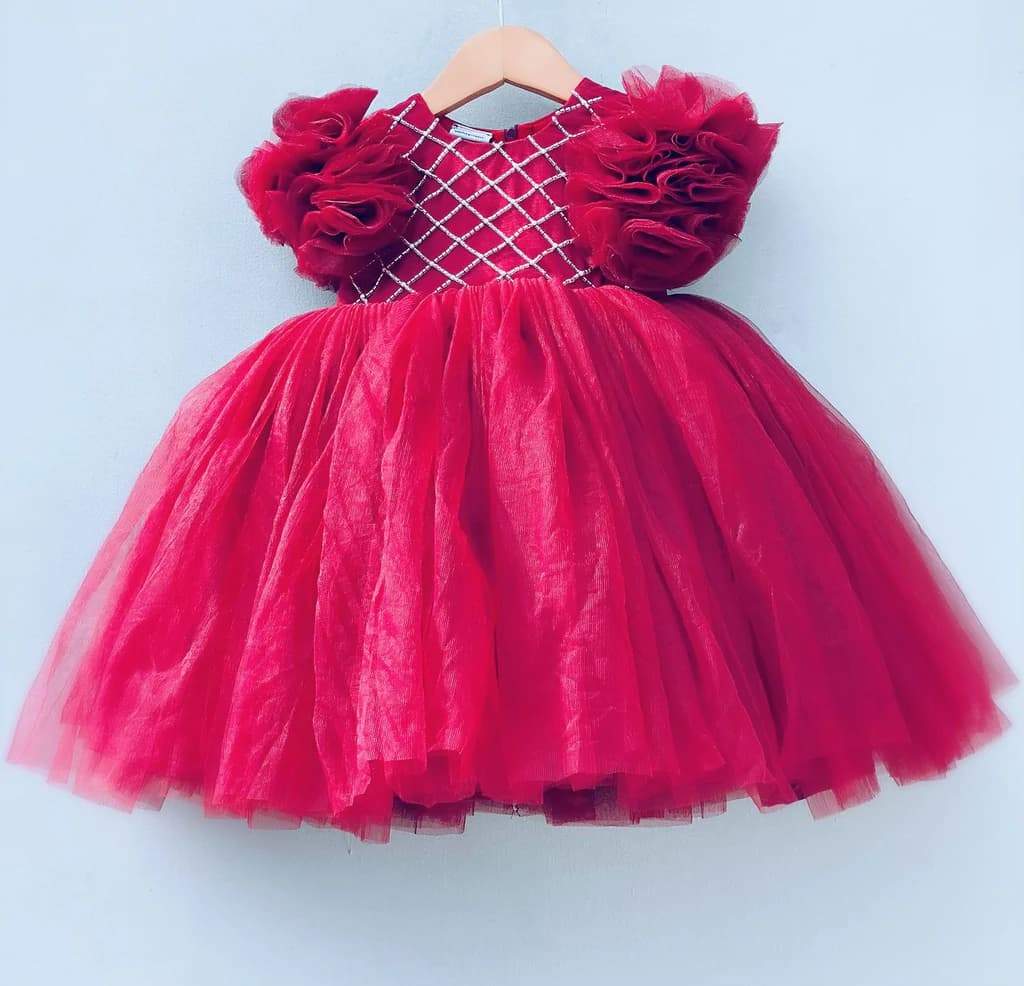 Princess Flared maroon Frock