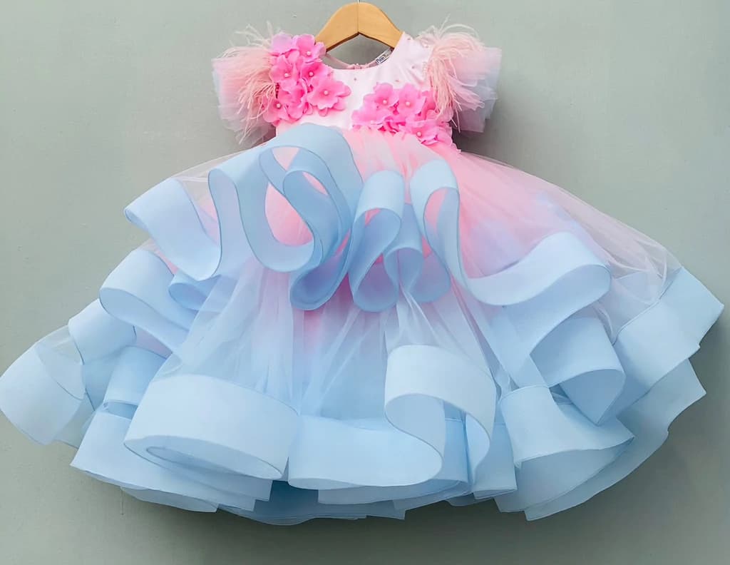 Scattered Pearl Vibrant Feather Dress