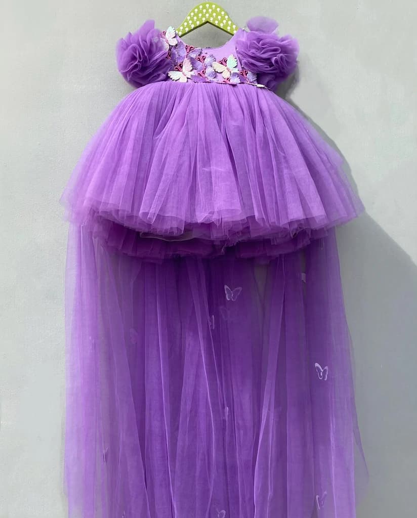 Purple detachable trail dress