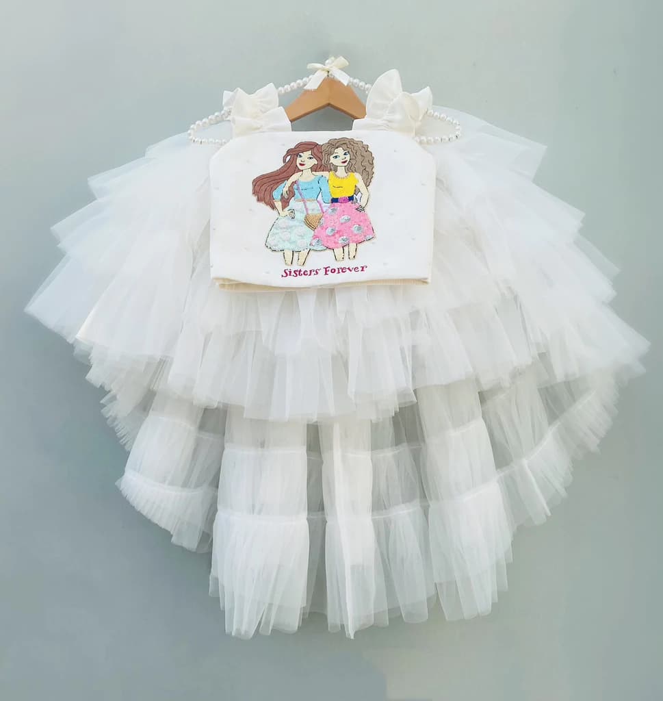 Flared Top And Skirt White