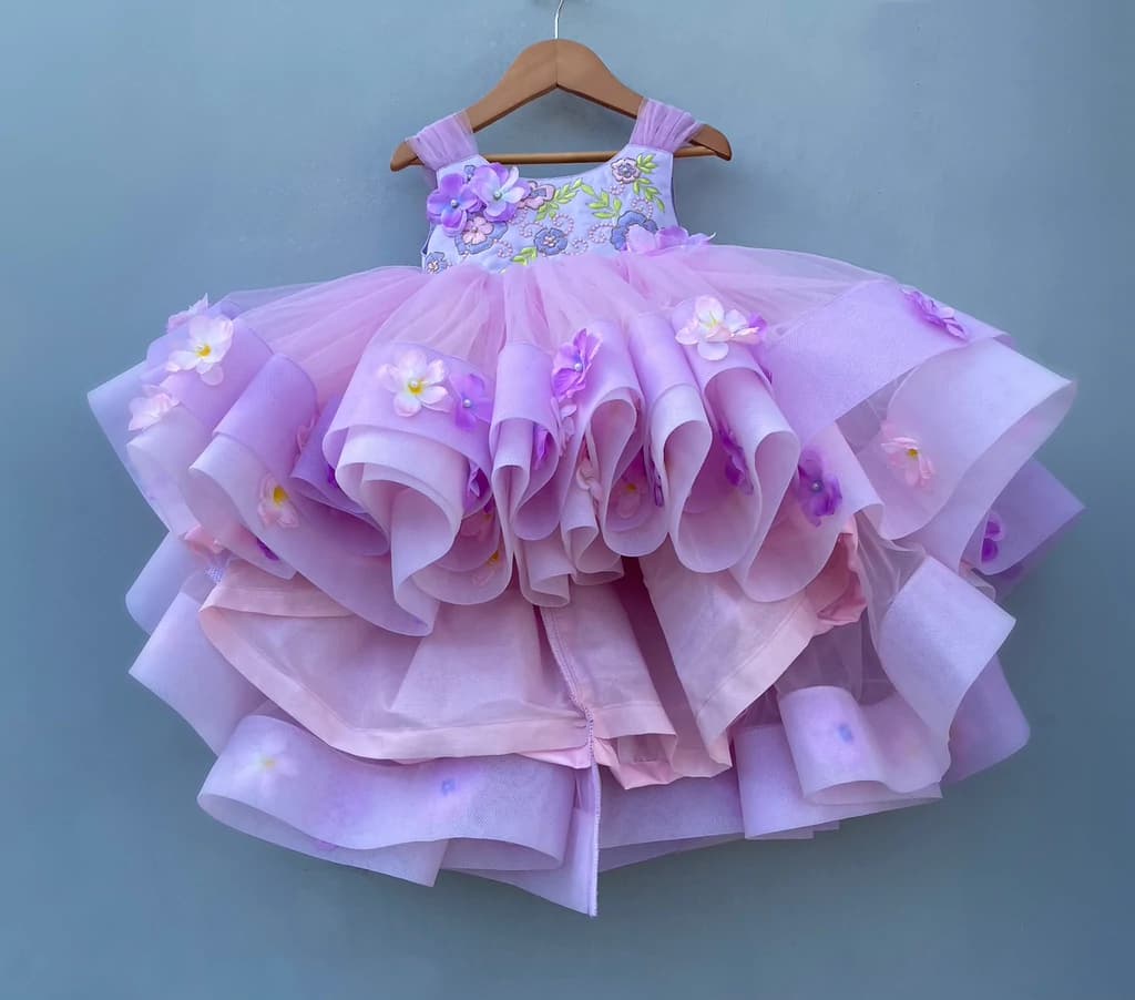 Lavender Heavy Satin Frock