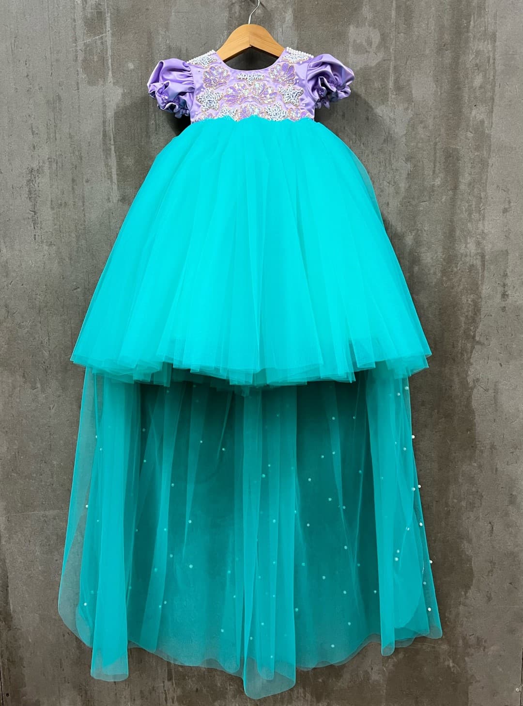 Mermaid Premium satin body, net flare lined with cotton