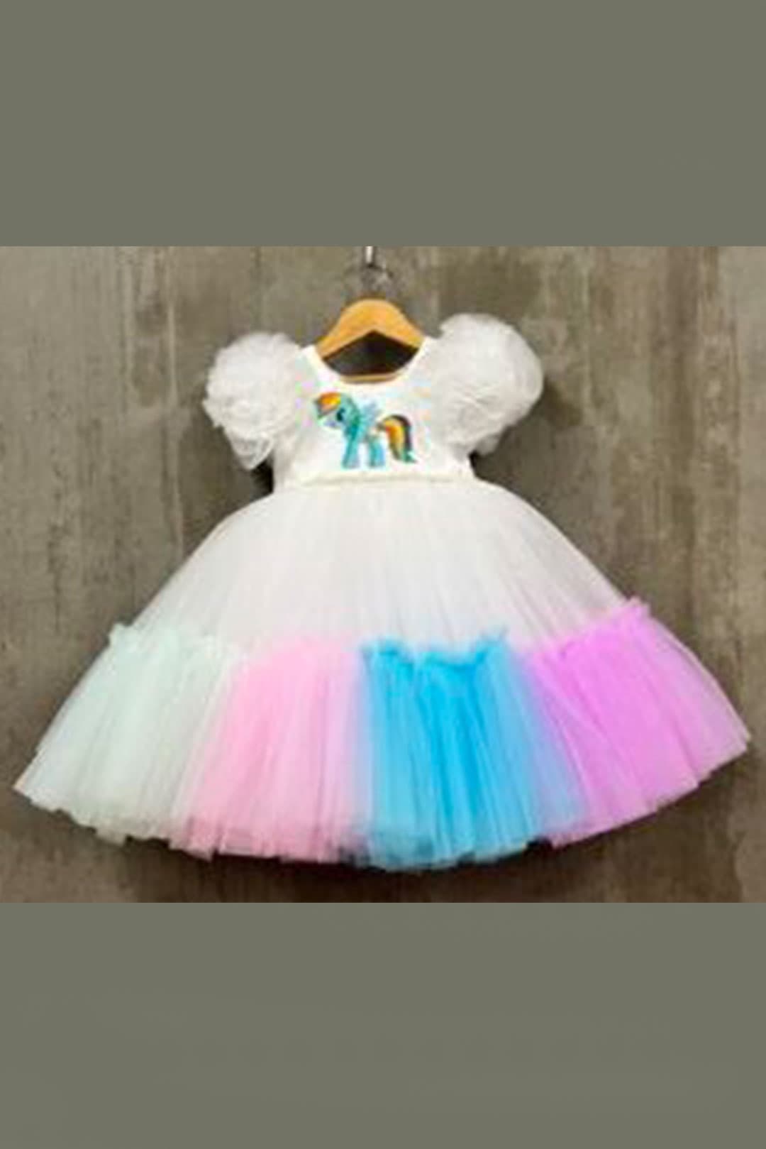 Unicorn Premium satin body, net flare lined with cotton