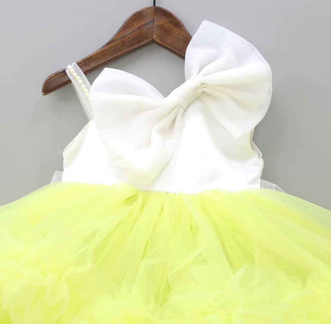 Parrot green white HL dress
