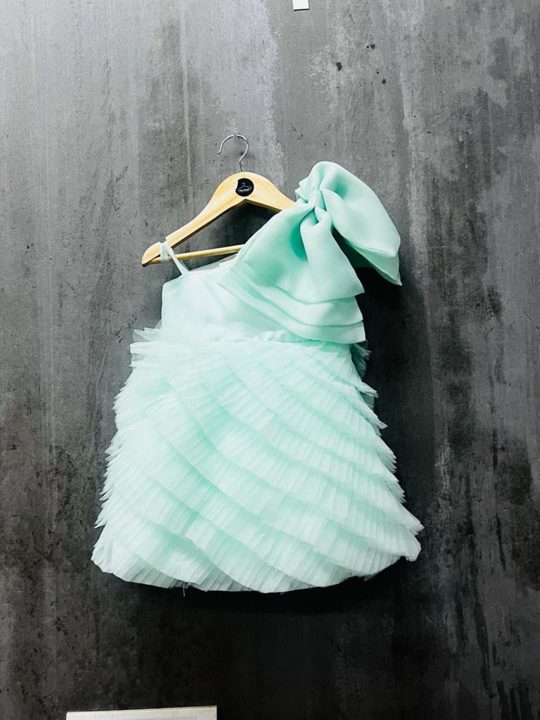 Organza oneside bow dress